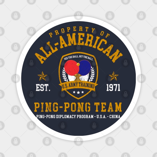 All-American Ping Pong Team Magnet by Alema Art